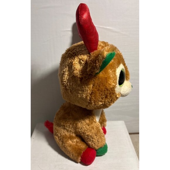 Ty Beanie Boos Alpine Reindeer Plush 2013 Green Eyes Toy 10" Christmas - Picture 6 of 11